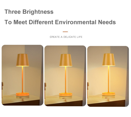 Restaurant Cordless LED Touch Desk Light , Bar Hotel Rechargeable Metal Table Lamp