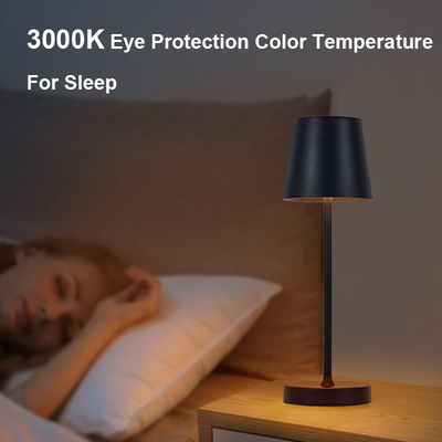 Restaurant Cordless LED Touch Desk Light , Bar Hotel Rechargeable Metal Table Lamp